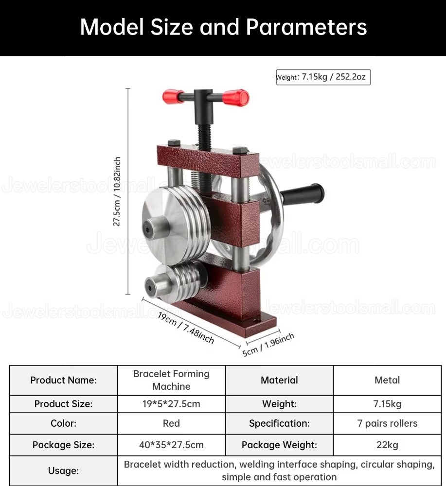 Manual Bracelet Shaping Bending Machine with 14 Roller Jewelry Bender Bangle Bending Tool